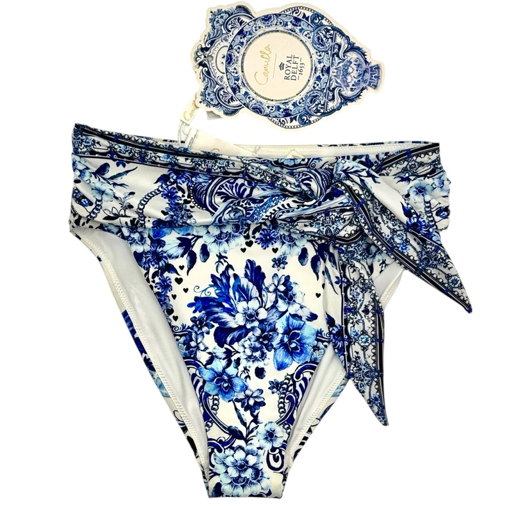 Camilla Glaze and Graze Tie-Front High Waist Bikini Bottoms Size XS